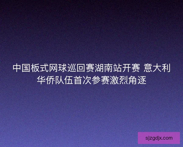 中国板式网球巡回赛湖南站开赛 意大利华侨队伍首次参赛激烈角逐